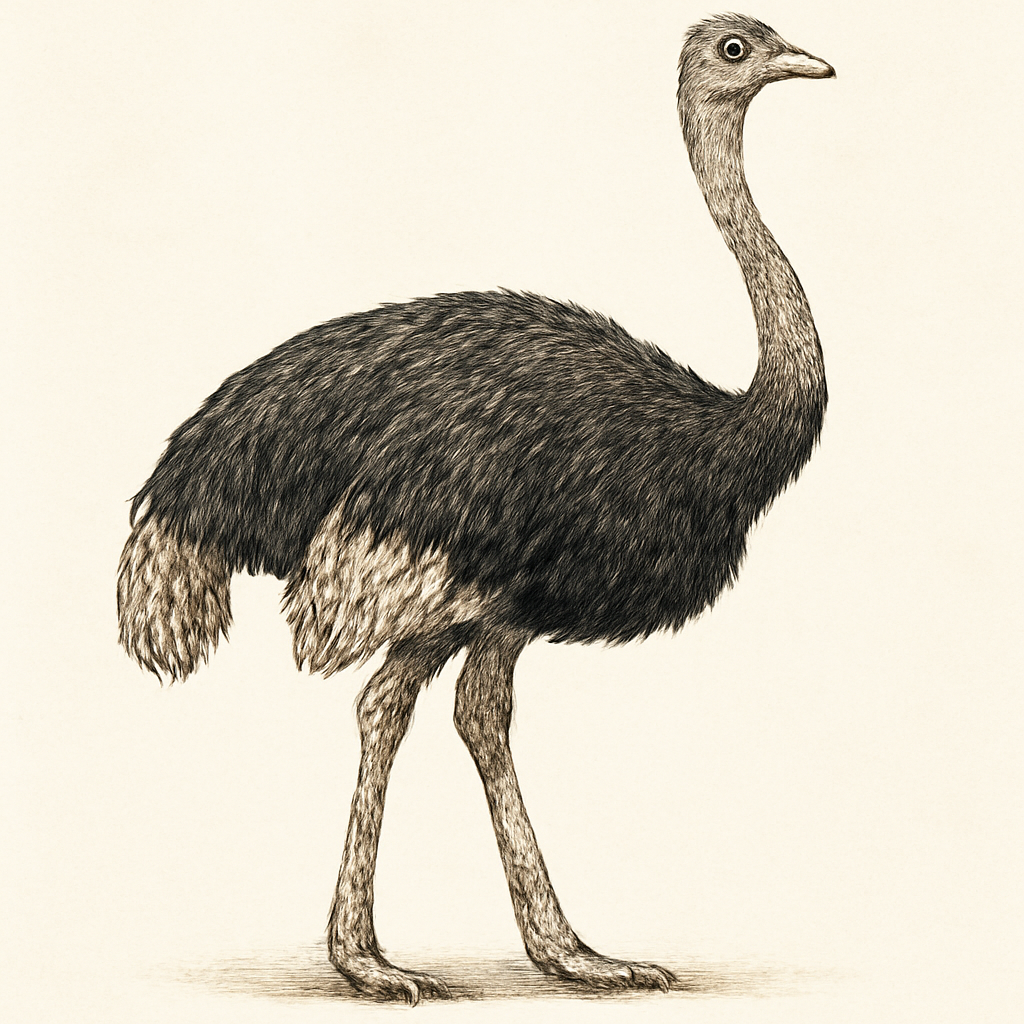 Common Ostrich illustration