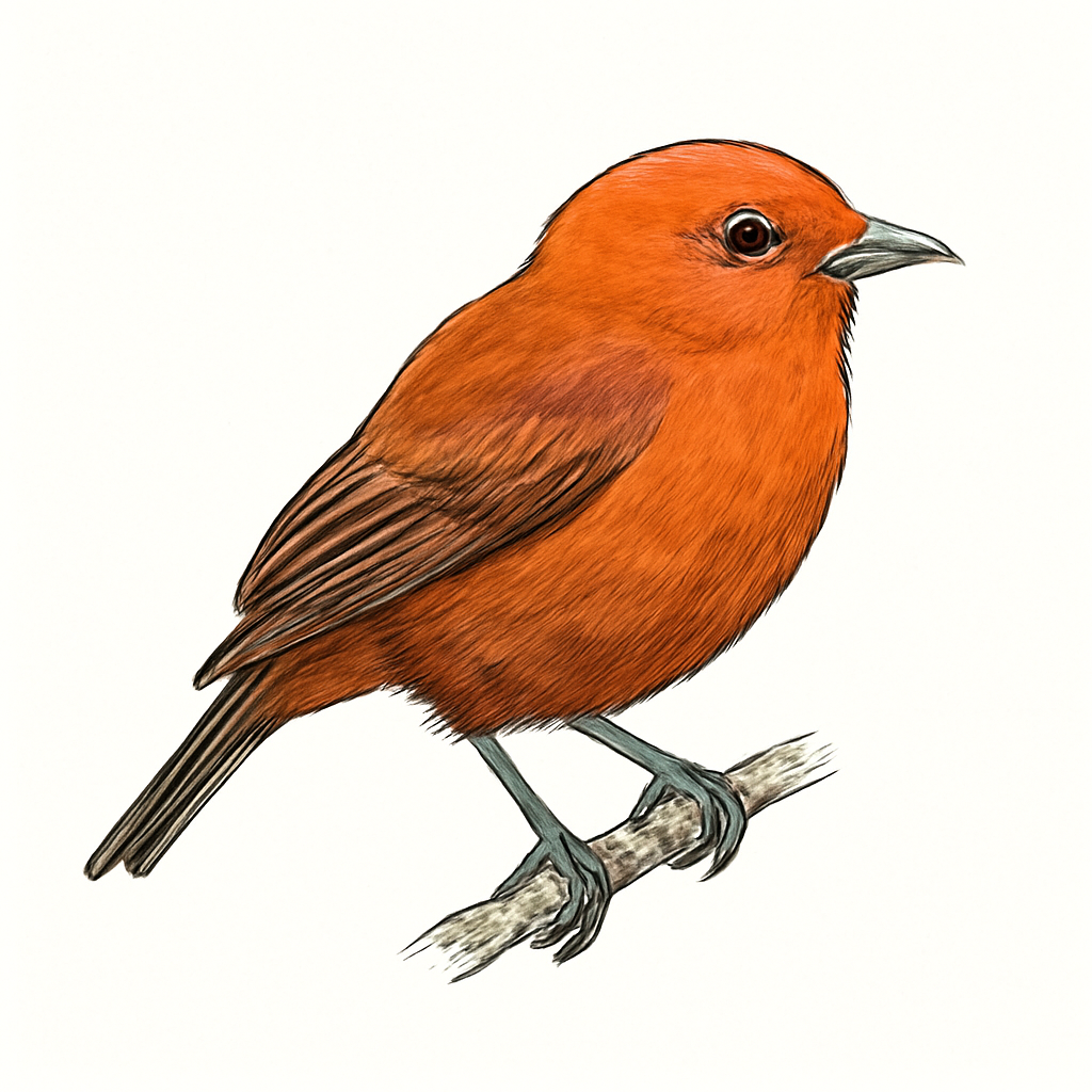 Ilustración de Akepa de Hawai