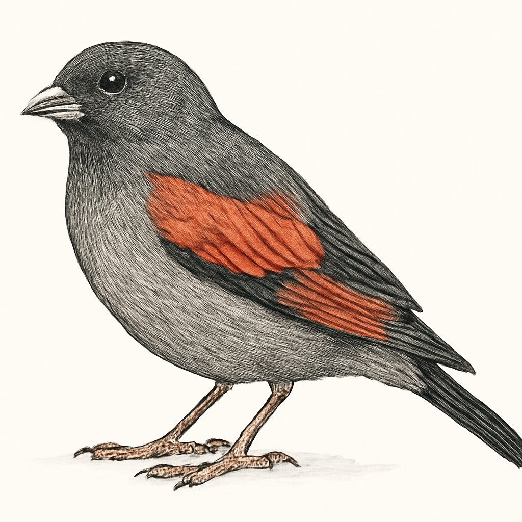 Ilustración de Camachuelo Alirrojo