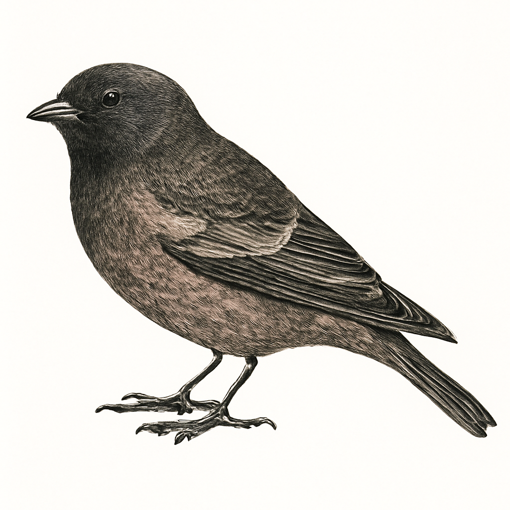 Ilustração de black rosy-finch