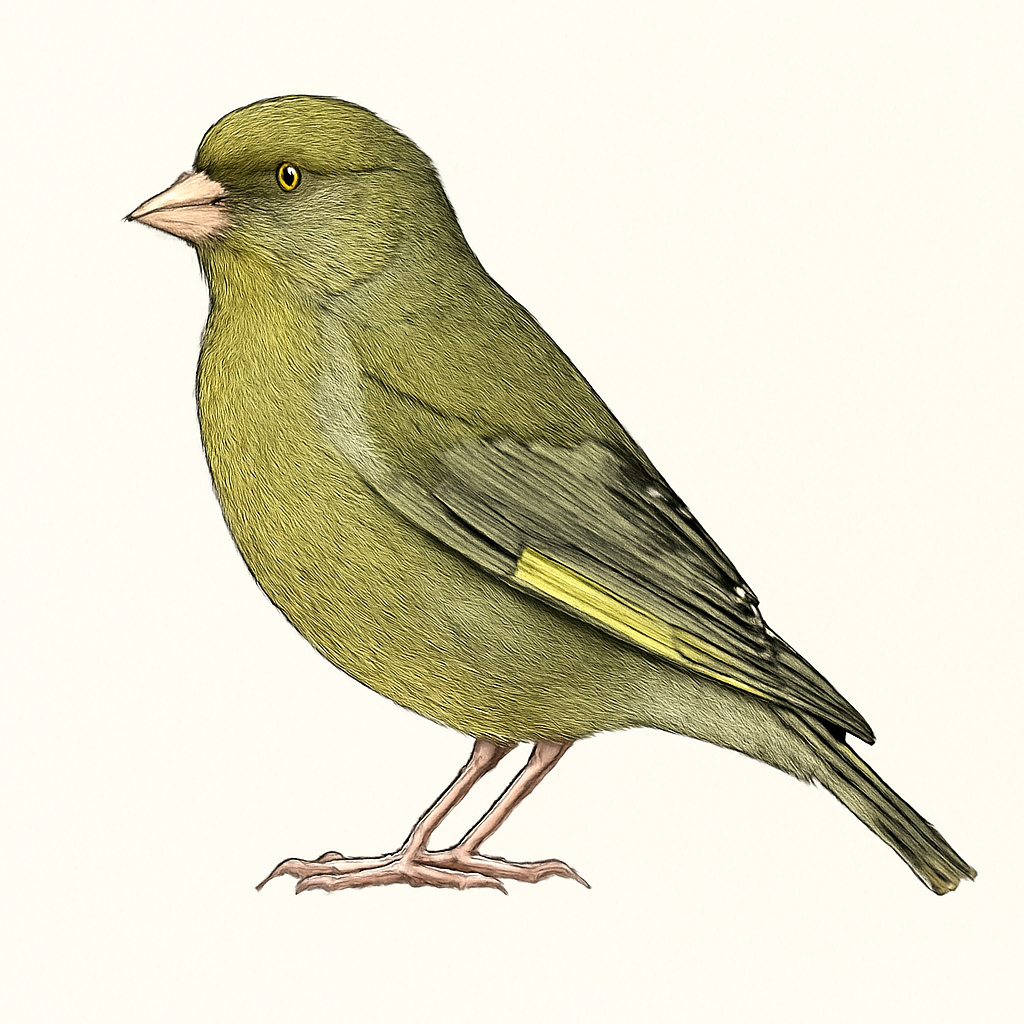 European Greenfinch illustration
