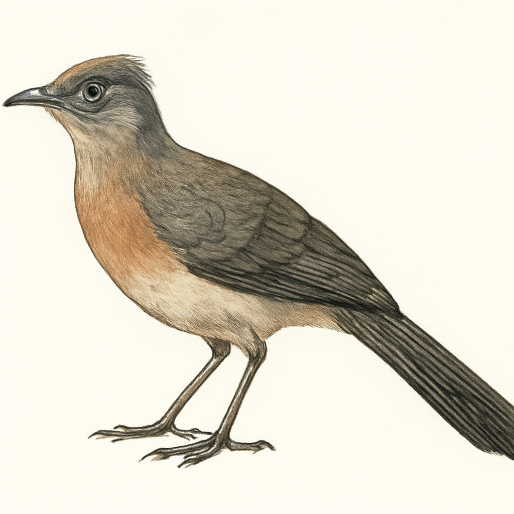 Illustration von Breitschopf-Seidenkuckuck