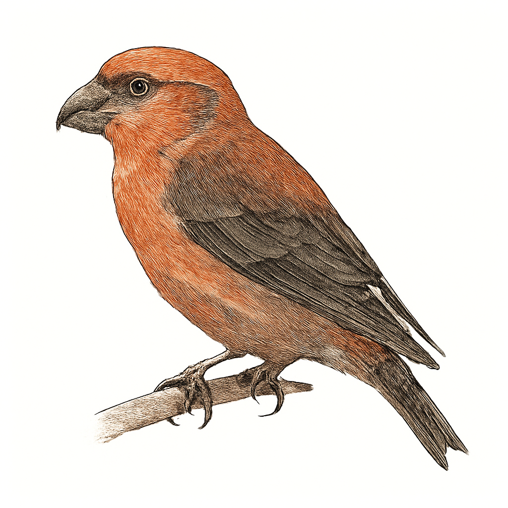 Parrot Crossbill illustration