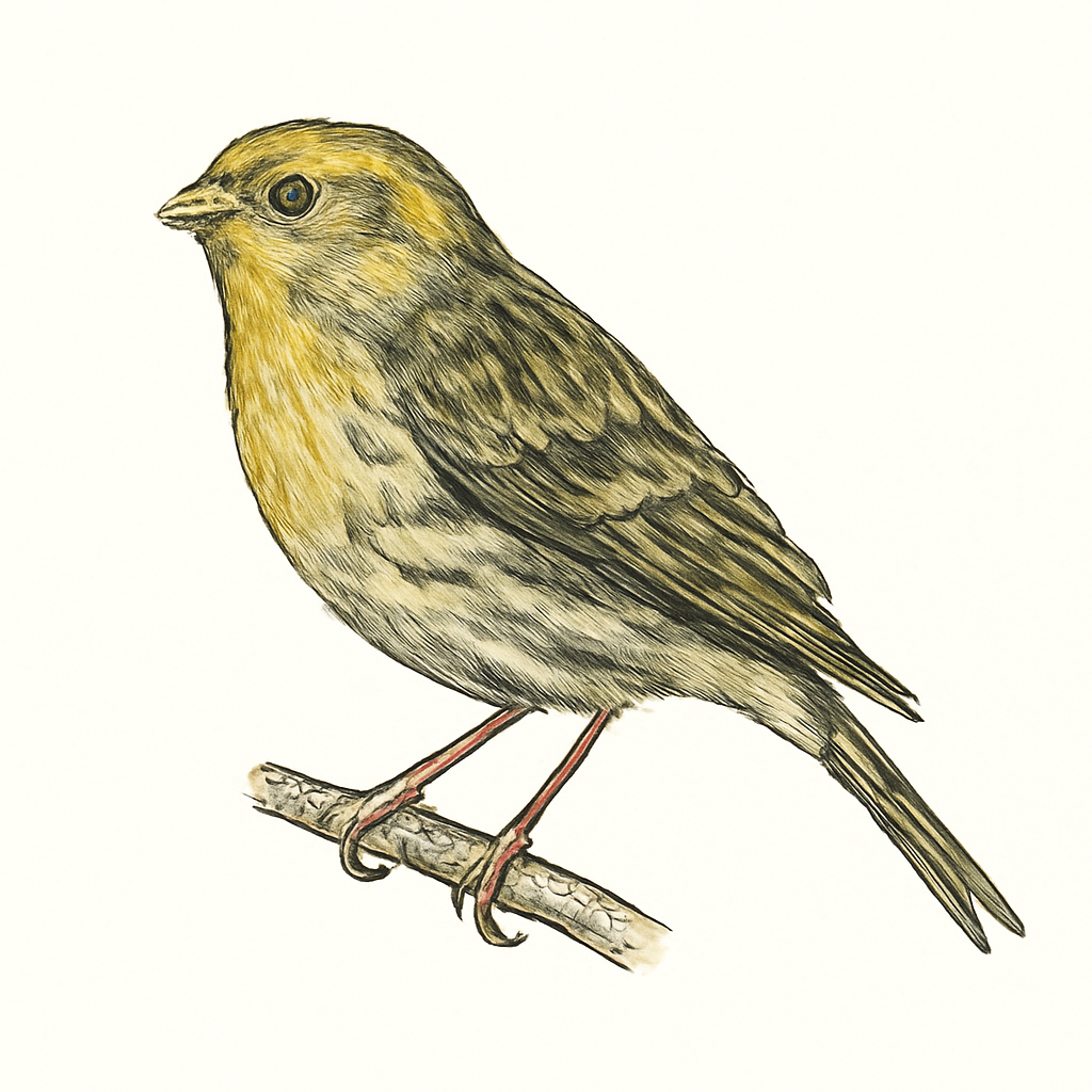 European Serin illustration