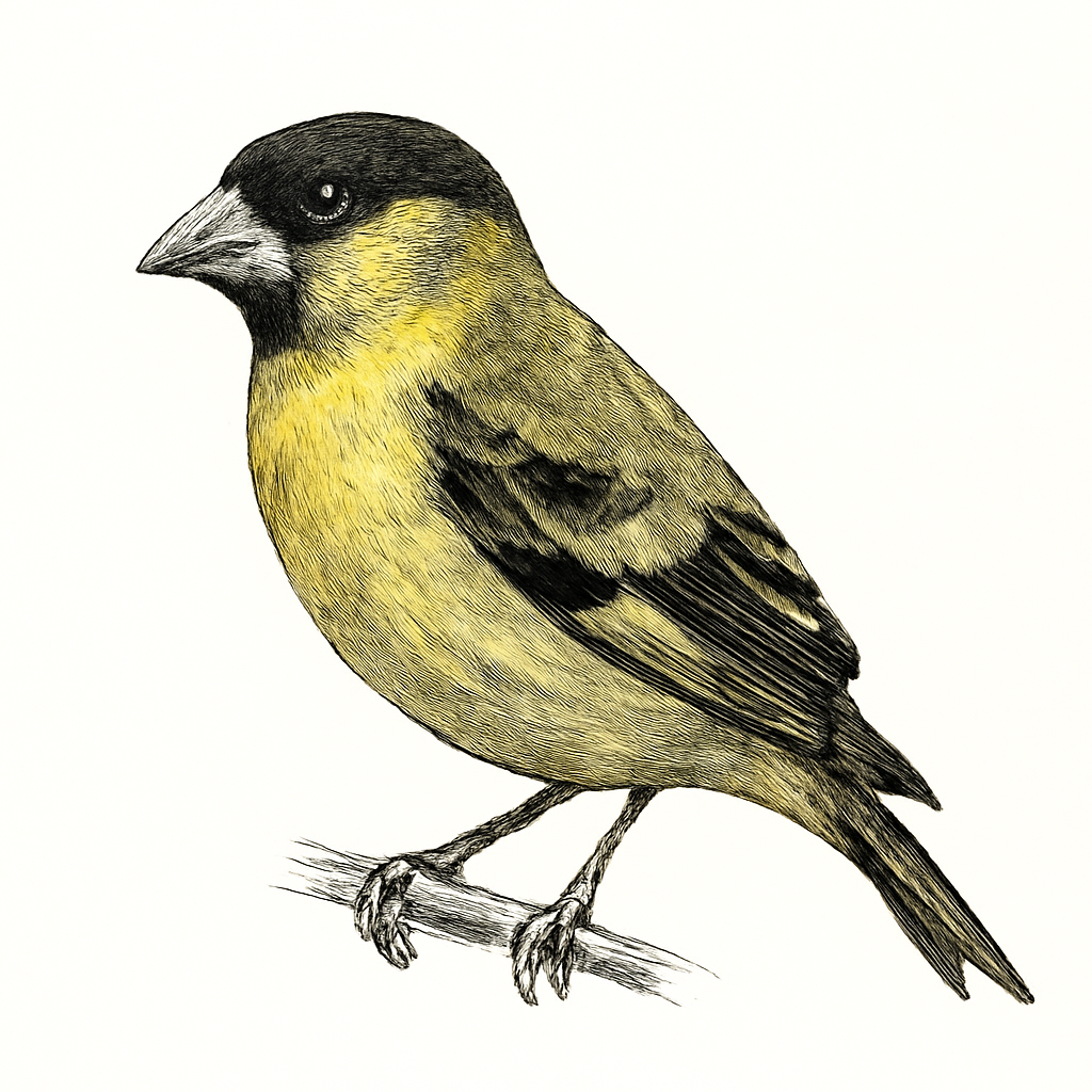Thick-billed Siskin illustration