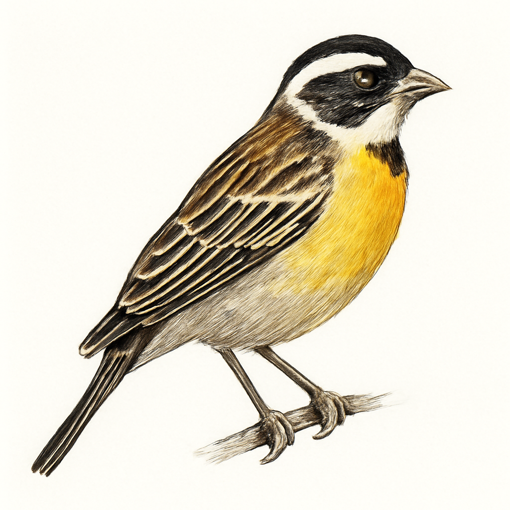 Illustration de Bruant à poitrine dorée
