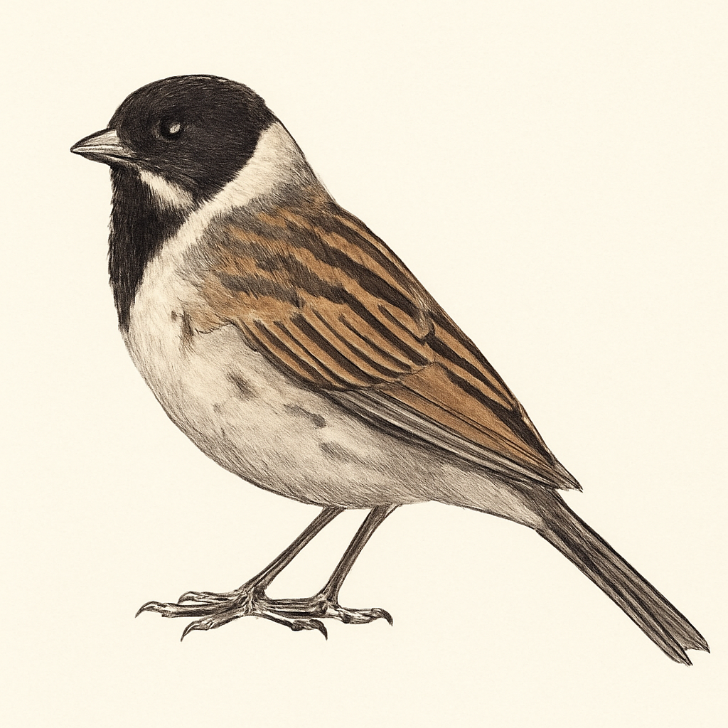 Common Reed Bunting illustration