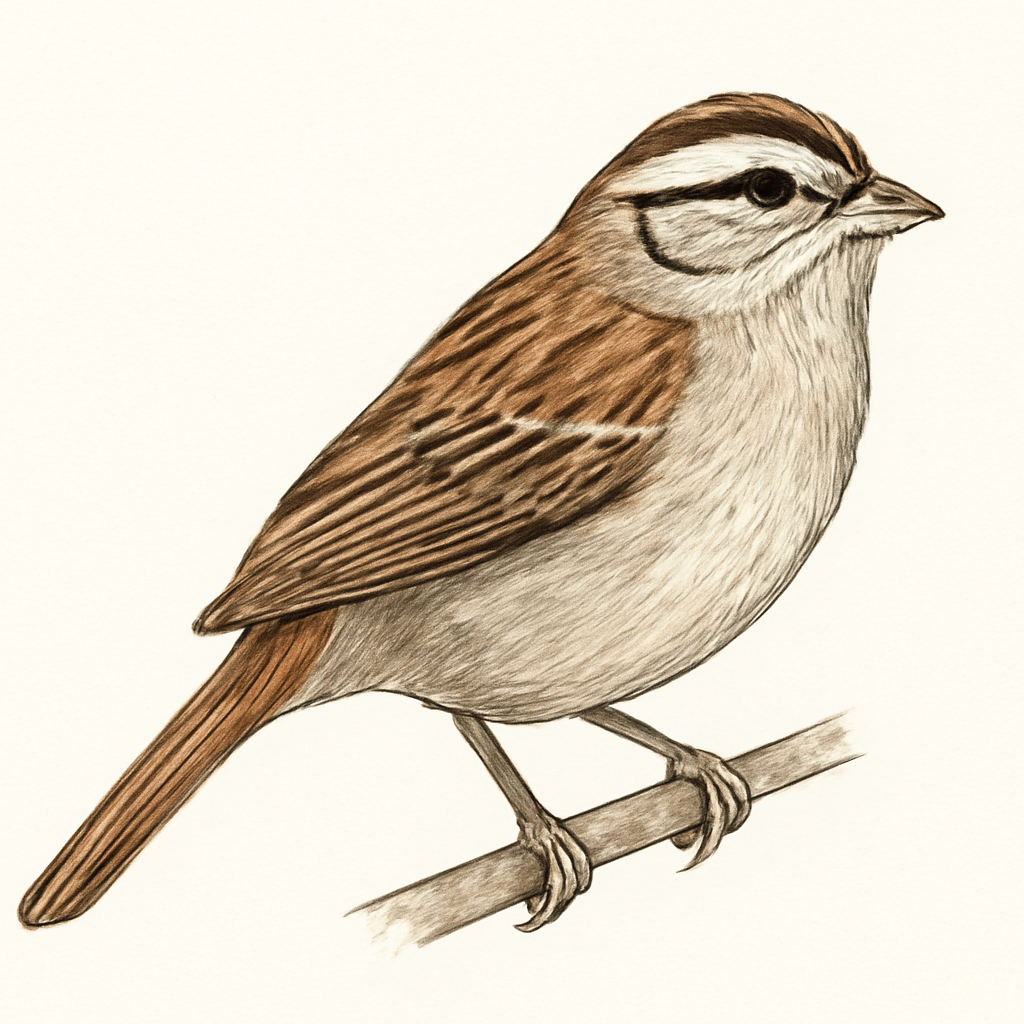 Stripe-headed Sparrow illustration