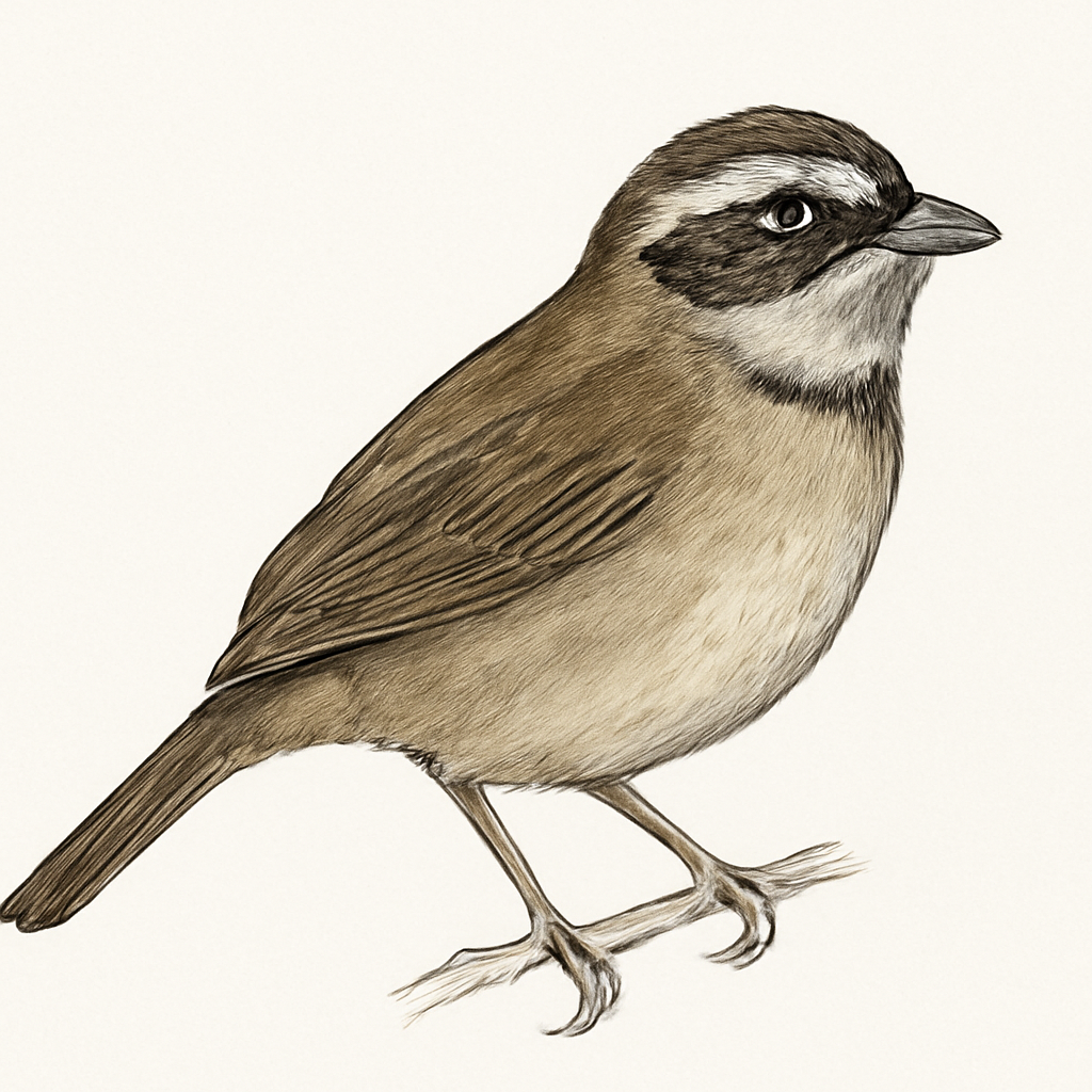 Illustrazione di Black-striped Sparrow