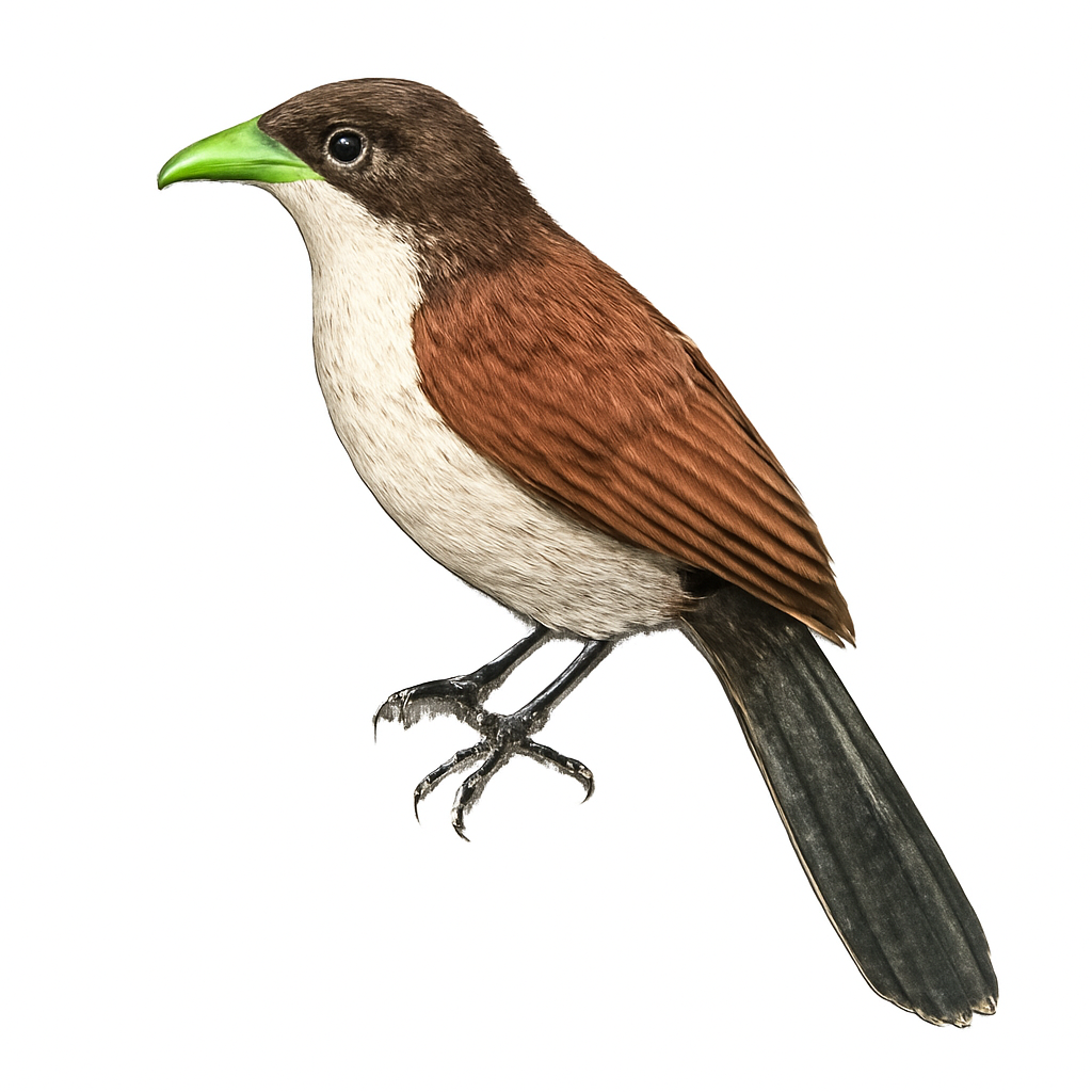 Green-billed Coucal illustration