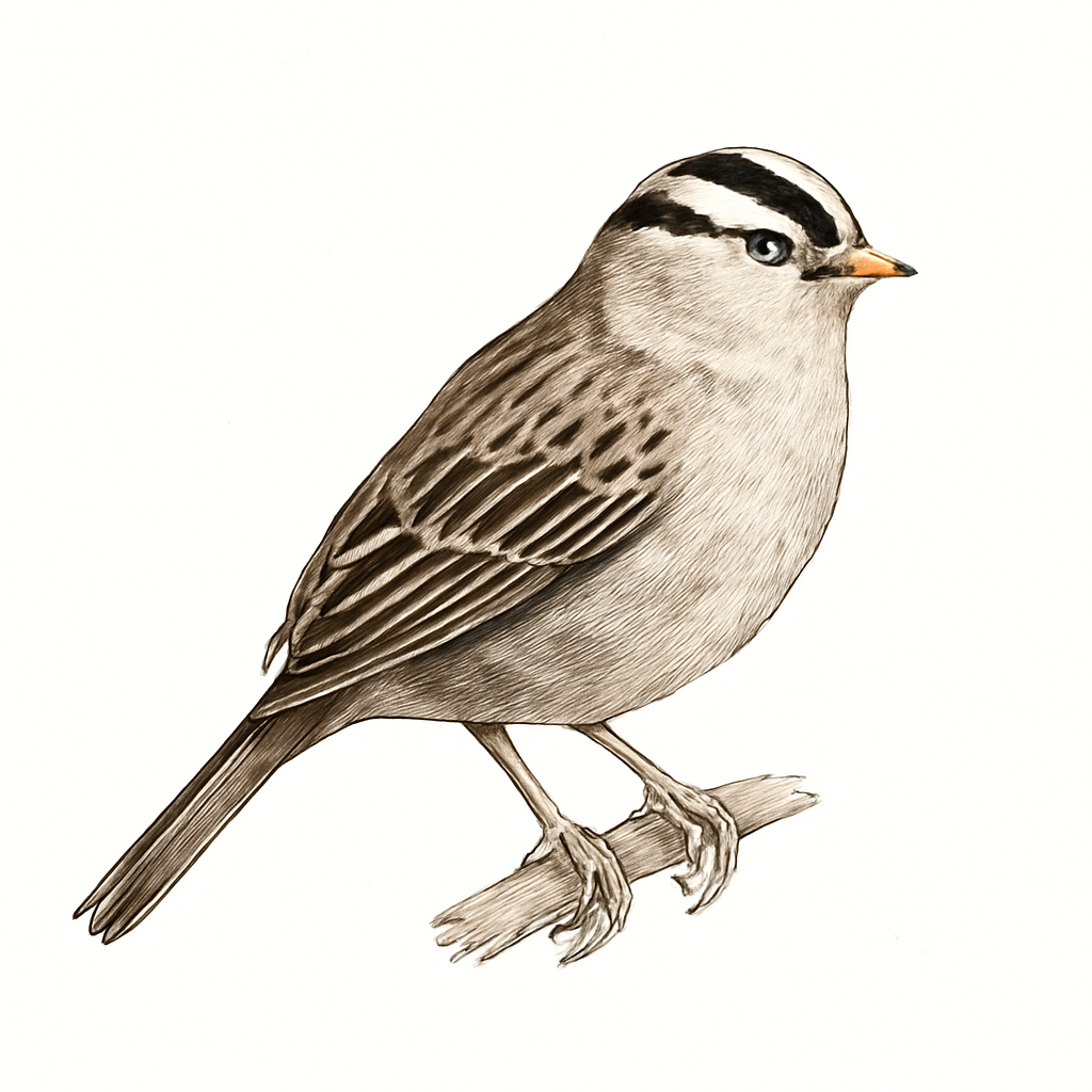 White-crowned Sparrow illustration