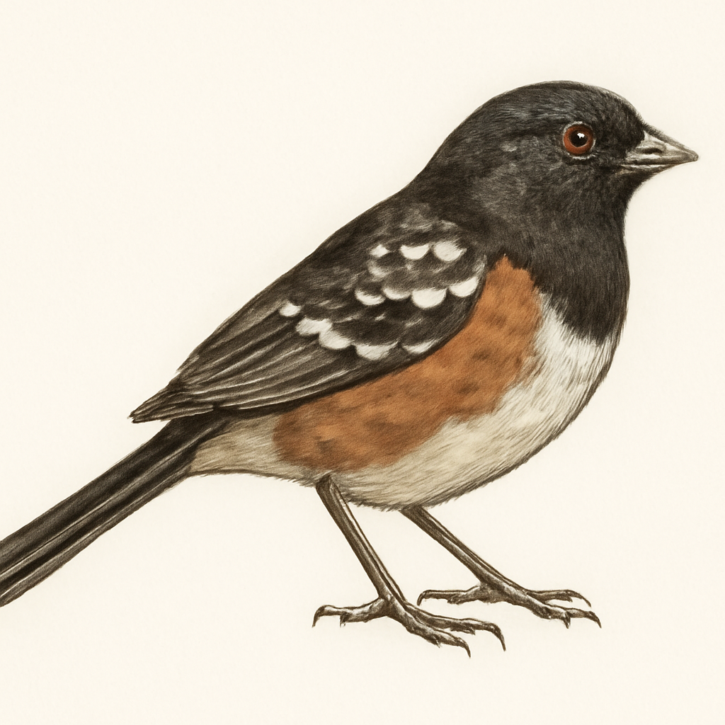 Illustrazione di Spotted Towhee