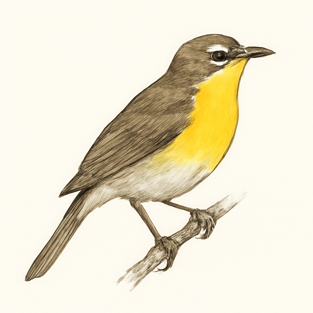 Ilustração de yellow-breasted chat