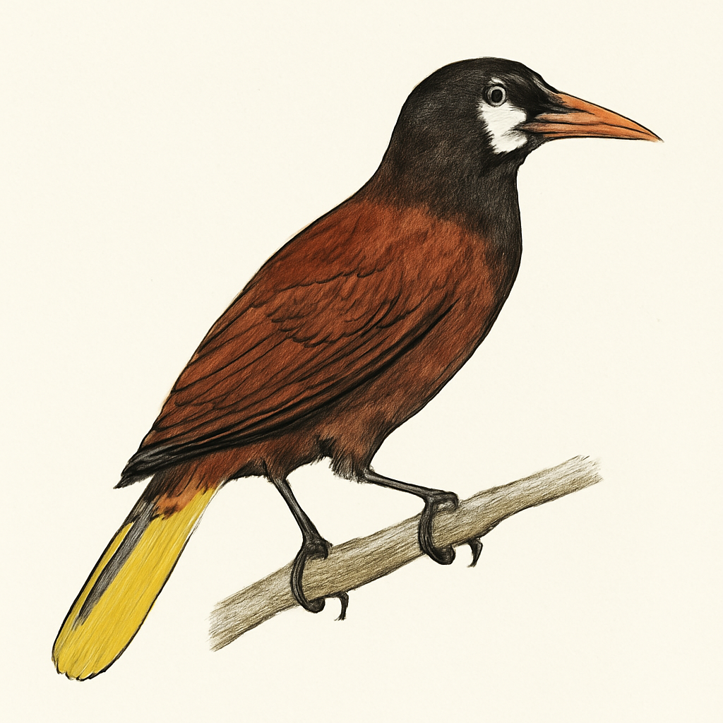 Montezuma Oropendola illustration
