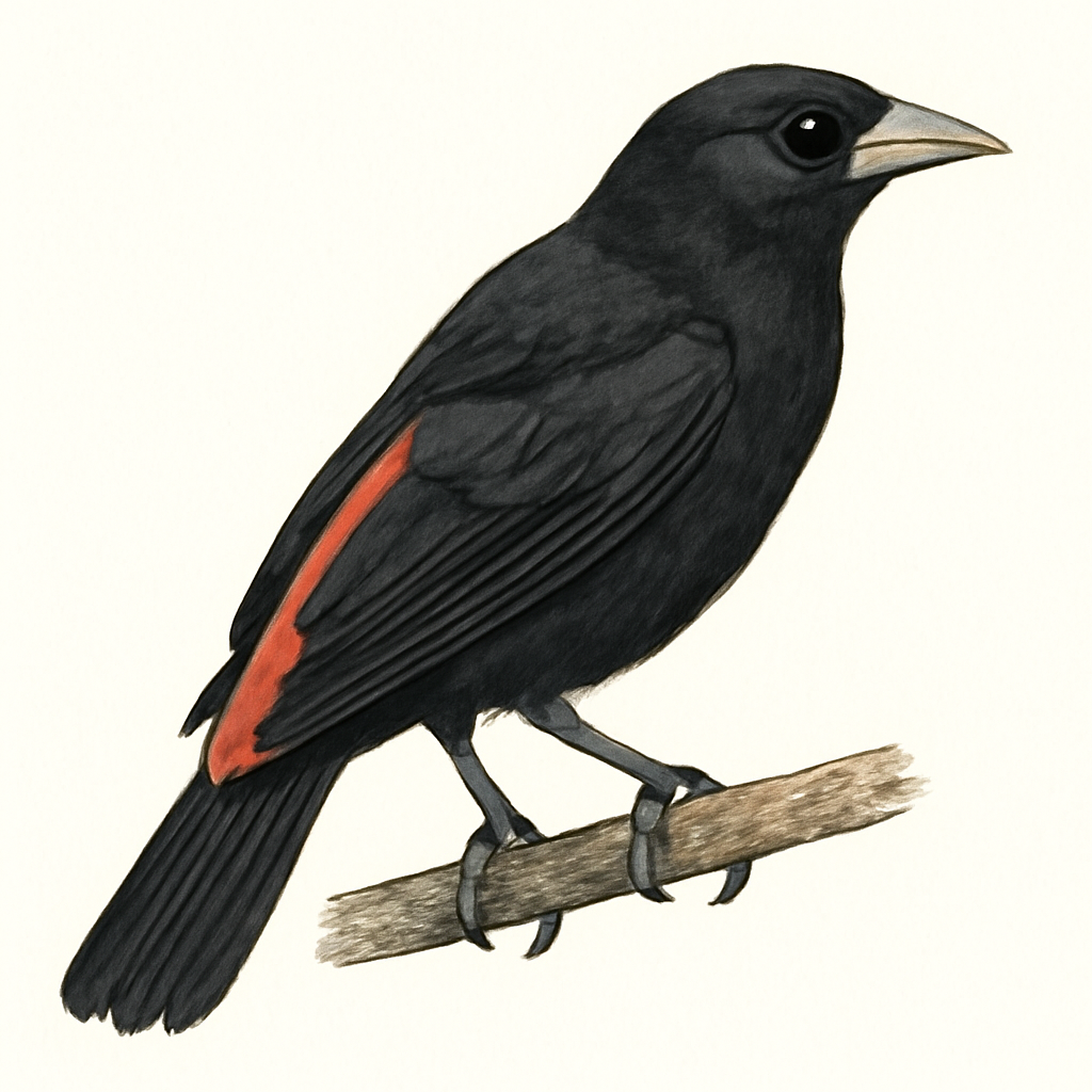Illustrazione di Scarlet-rumped Cacique