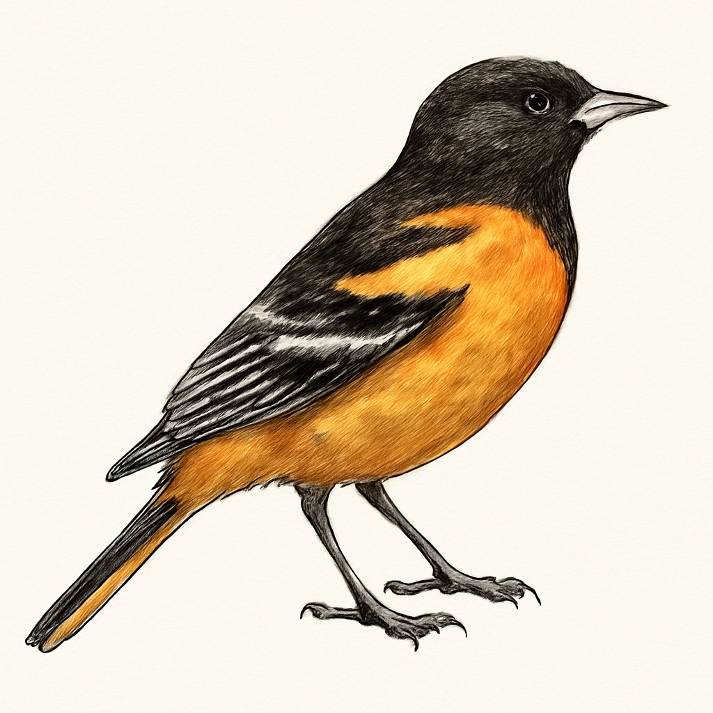 Ilustración de Turpial de Baltimore
