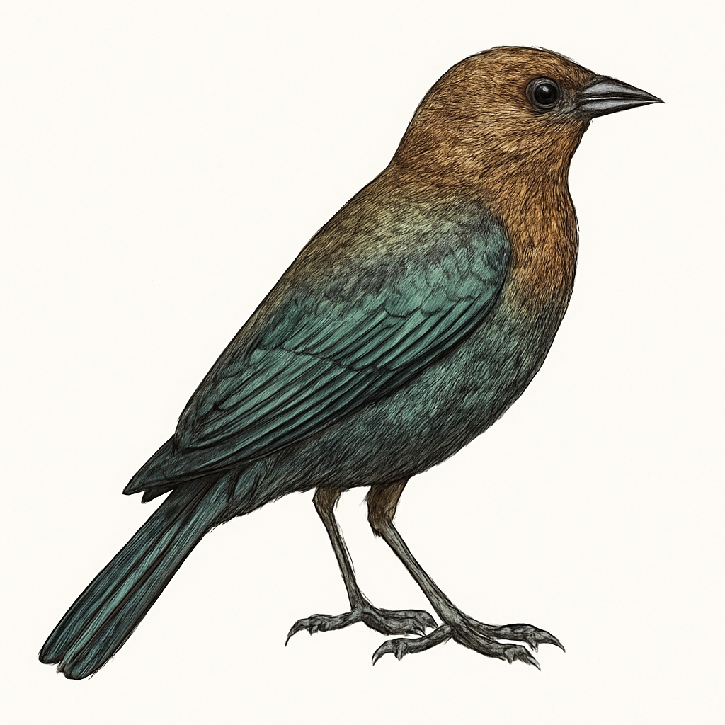 Ilustración de Tordo Ojirrojo