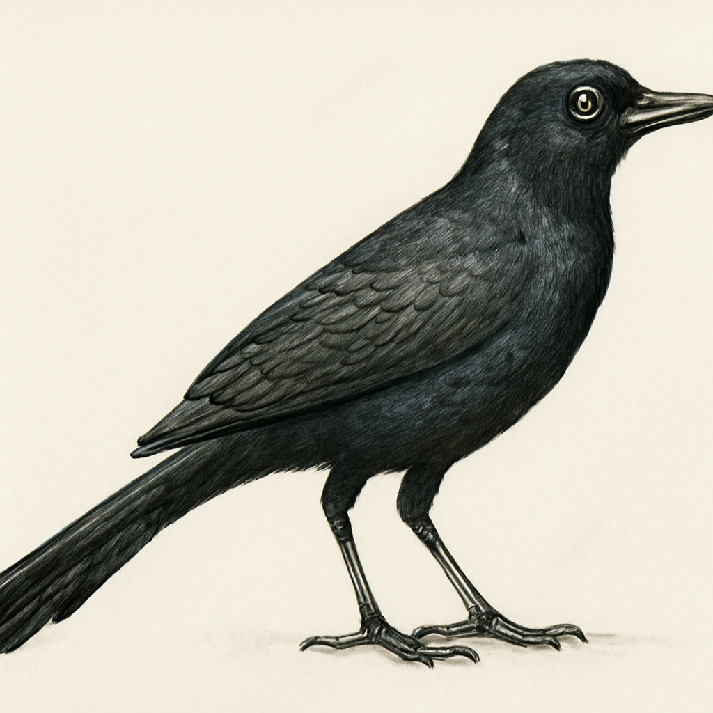 Great-tailed Grackle illustration
