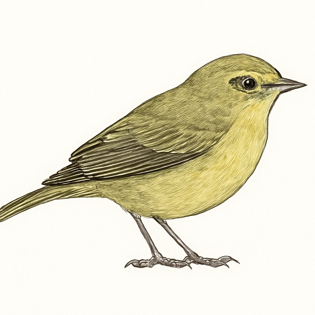 Illustration von Orangefleck-Waldsänger