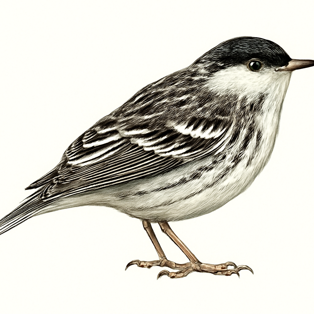 Blackpoll Warbler illustration