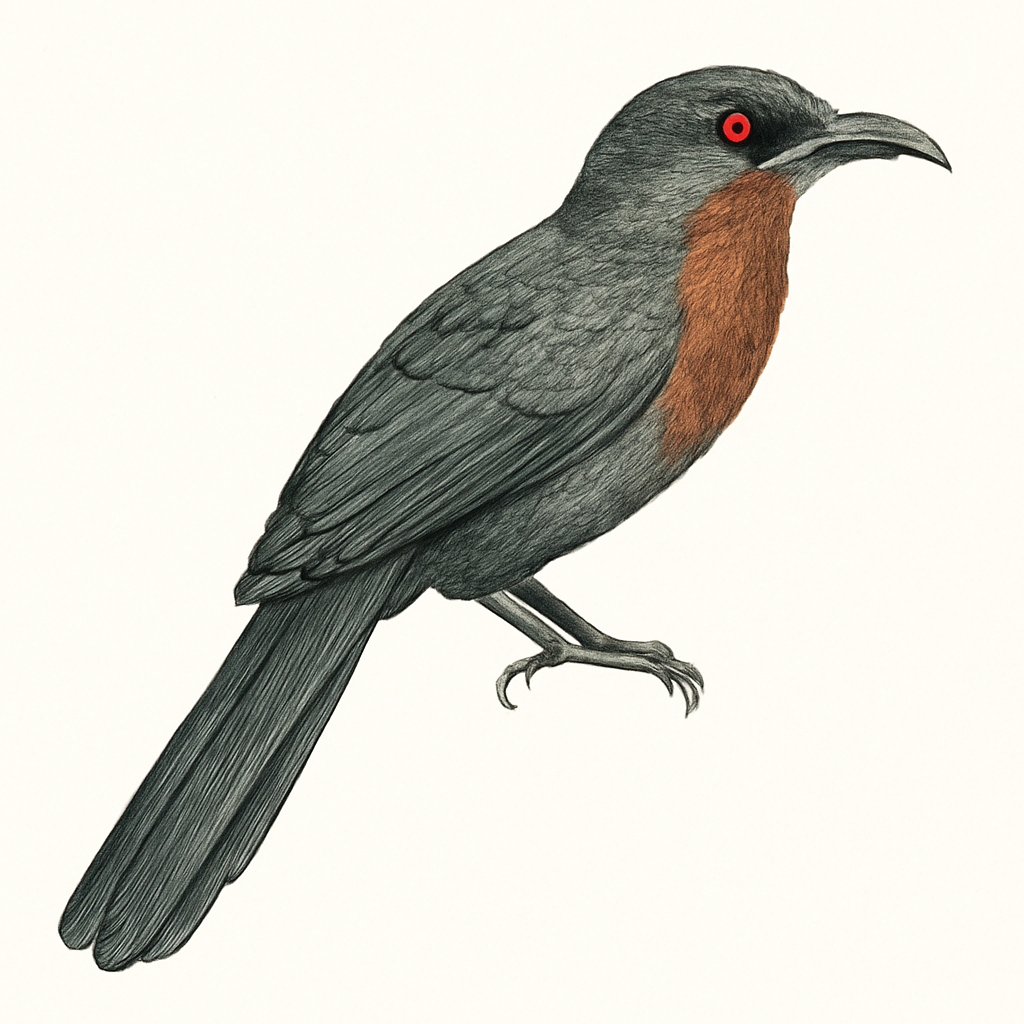 Ilustración de Malcoha Pechicastaño