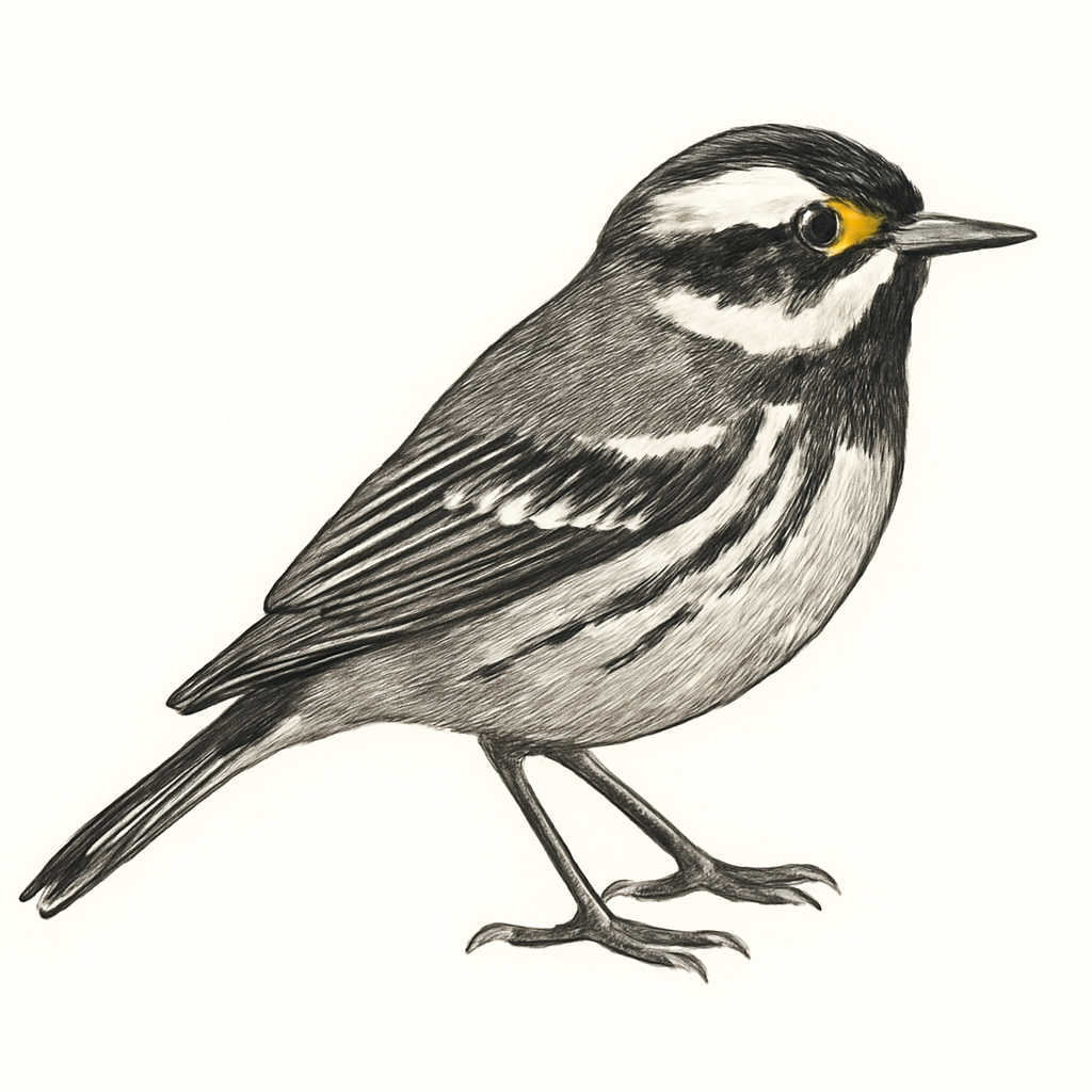 Black-throated Grey Warbler illustration