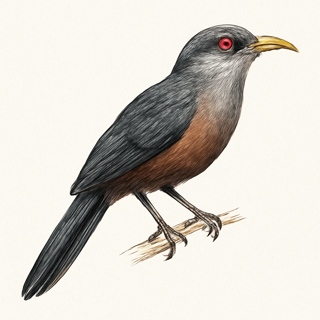 Illustrazione di Chestnut-bellied Malkoha