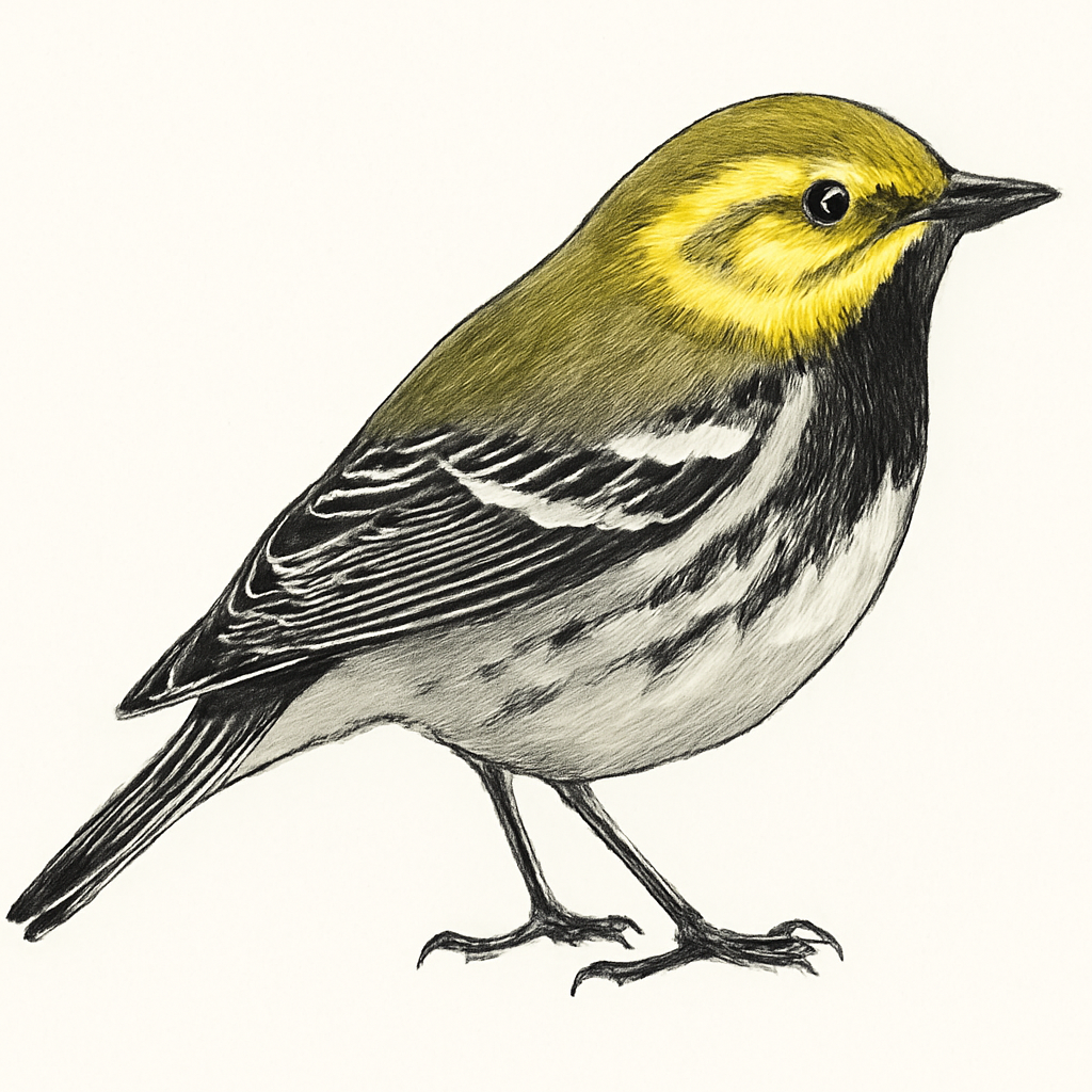 Black-throated Green Warbler illustration