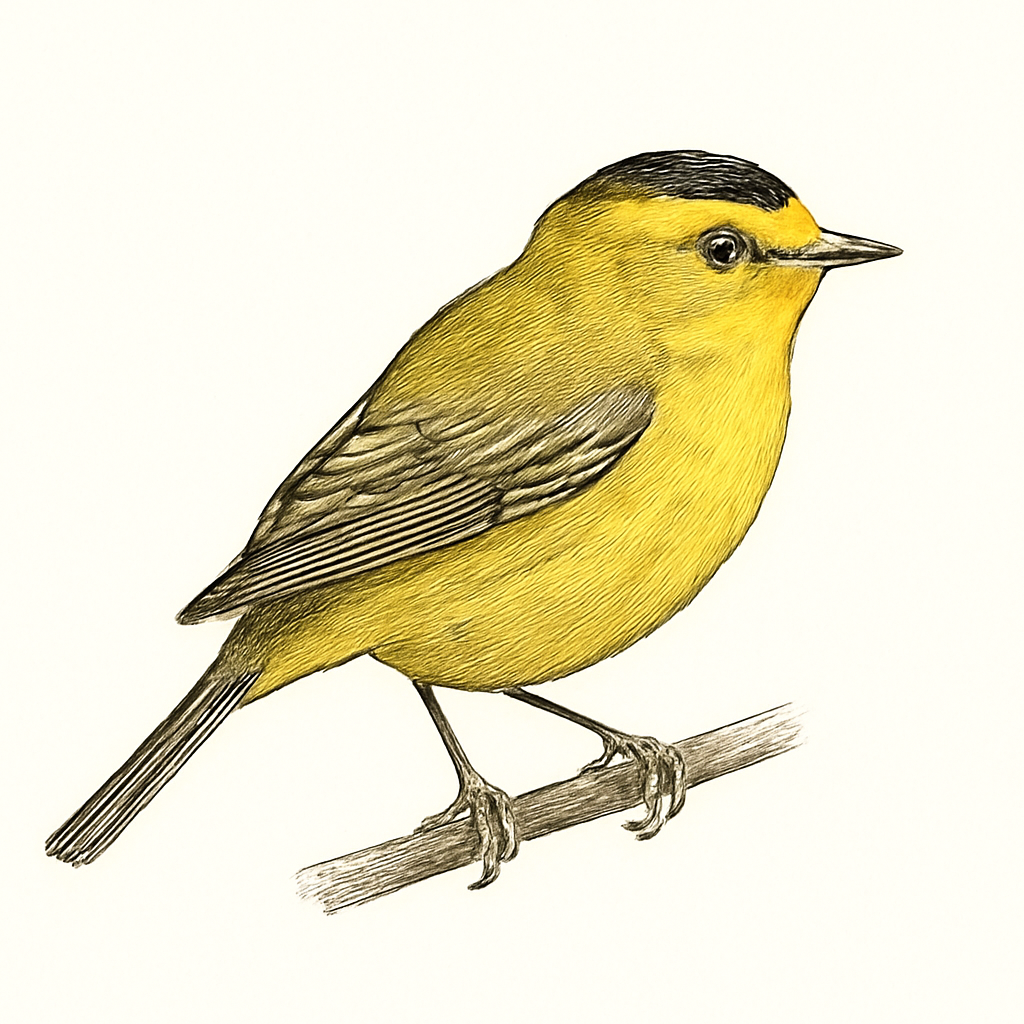 Illustration de Paruline à calotte noire