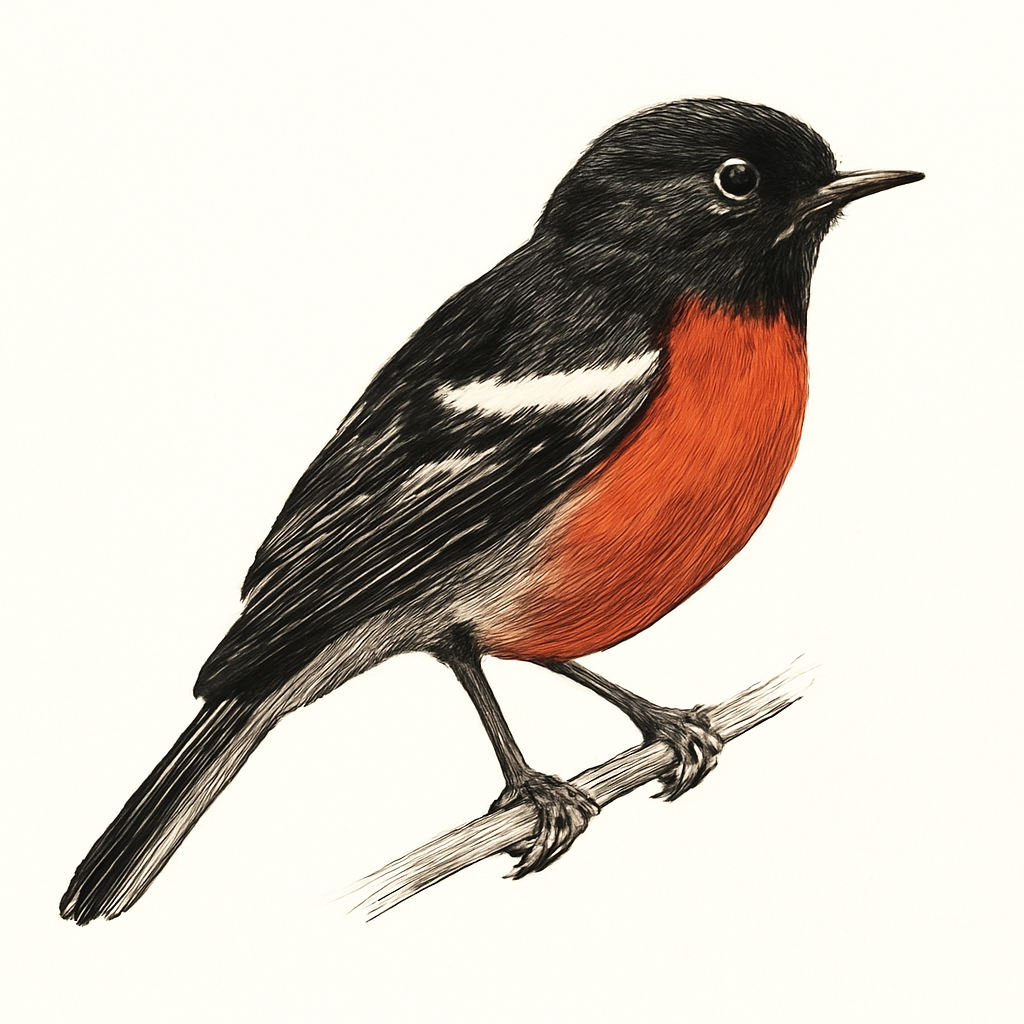 Painted Redstart illustration