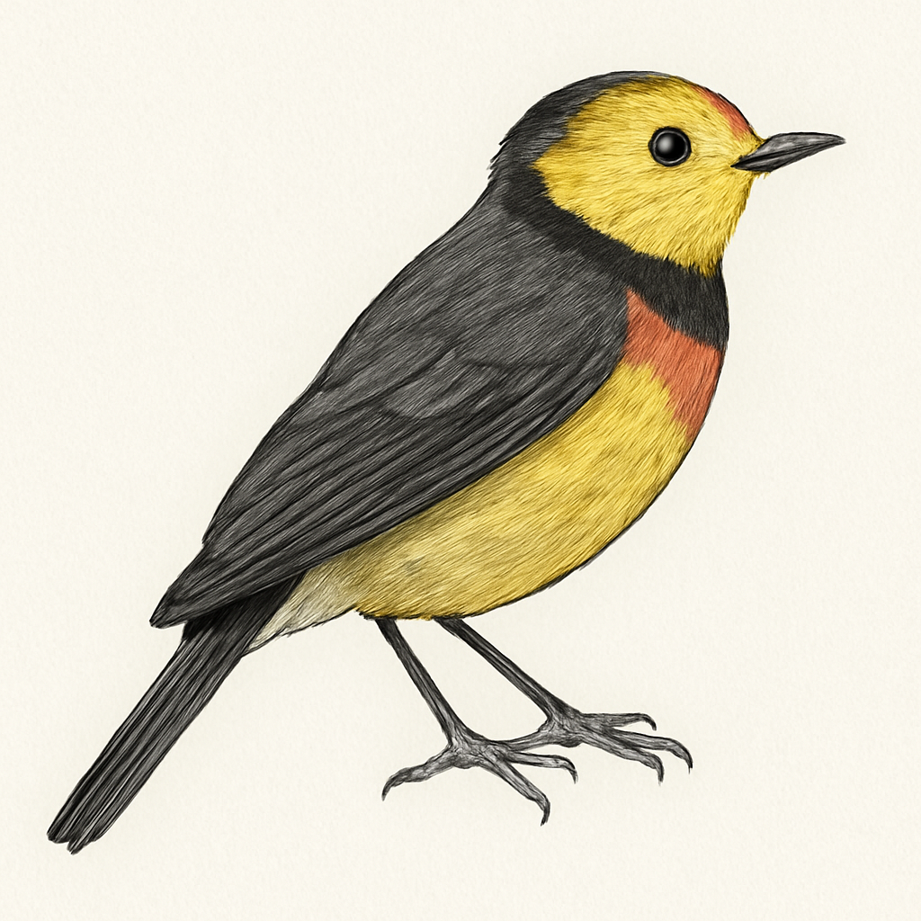 Illustration von Halsband-Waldsänger