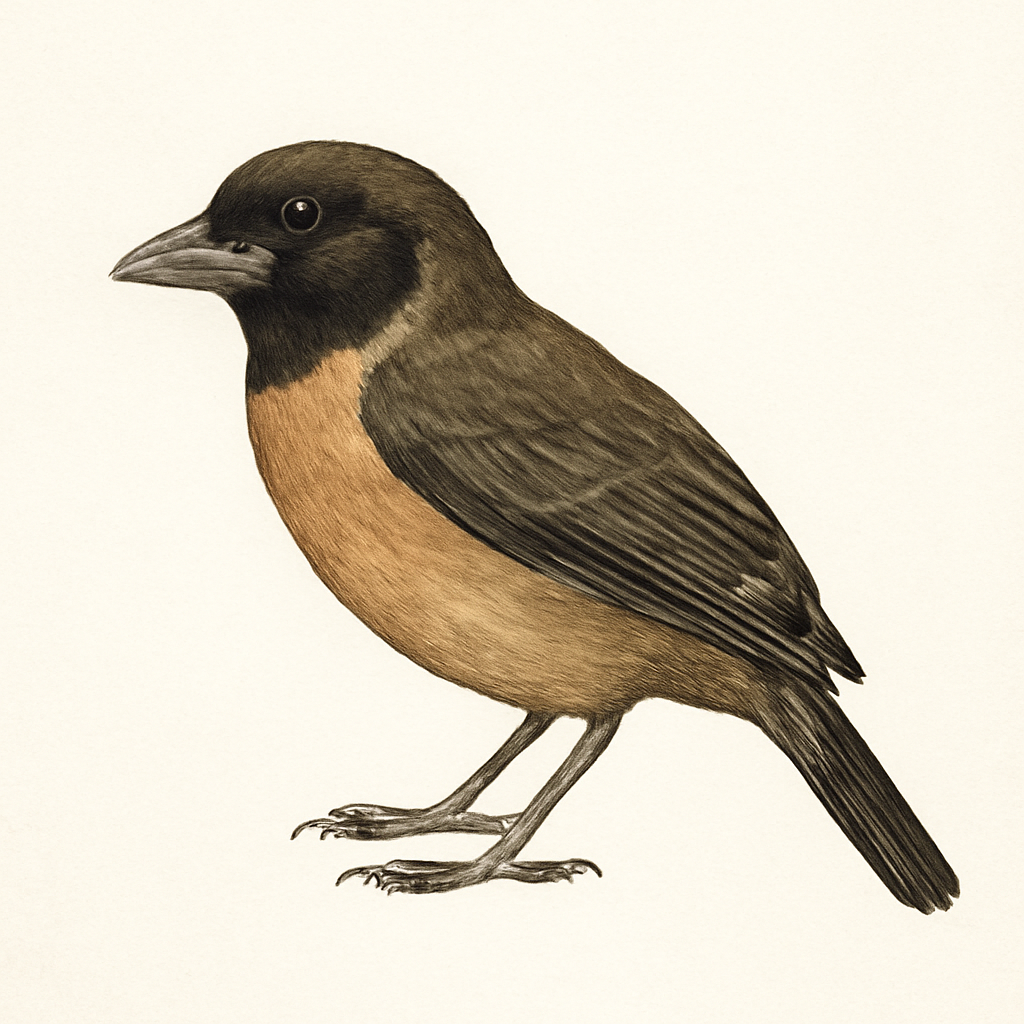 Ilustração de black-cheeked ant-tanager