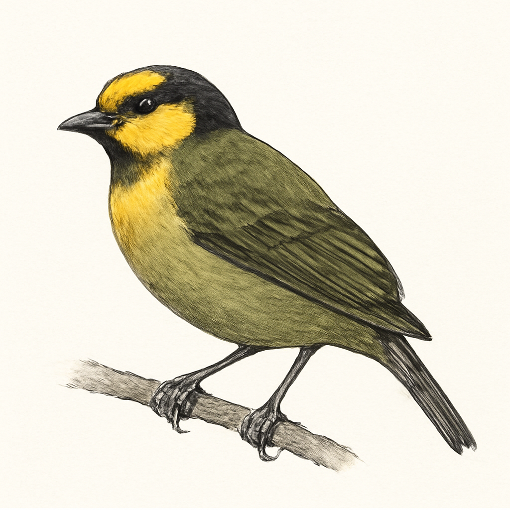 Illustration von Streifenkehlkardinal