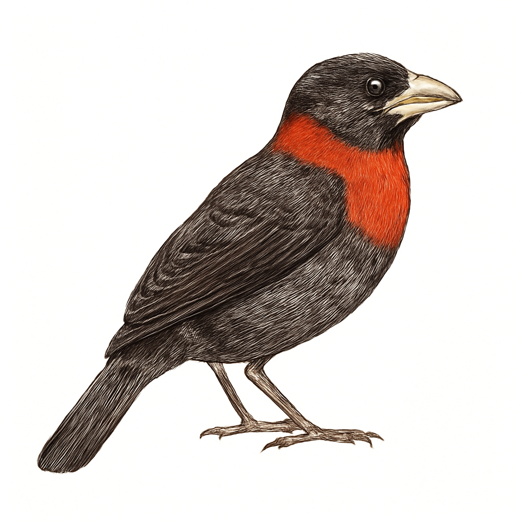 Ilustração de crimson-collared grosbeak