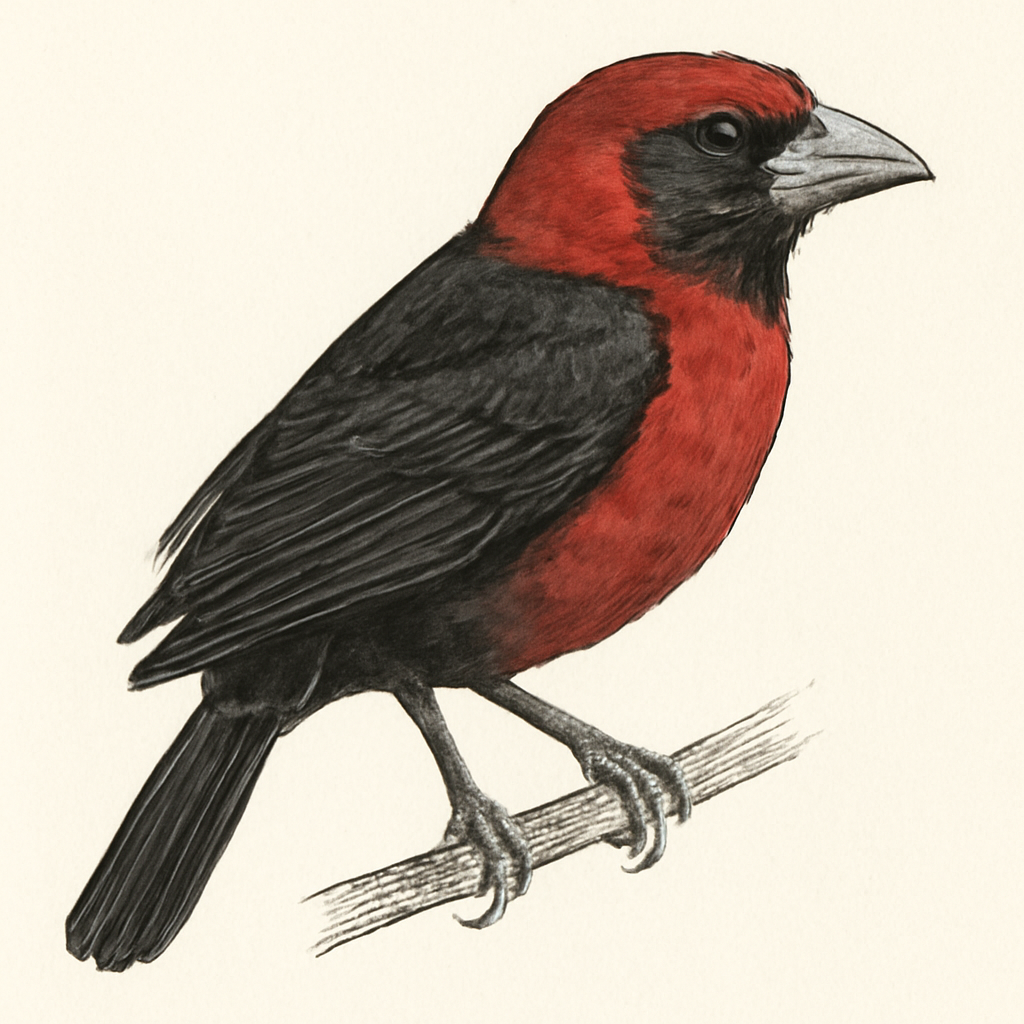 Illustrazione di Red-and-black Grosbeak