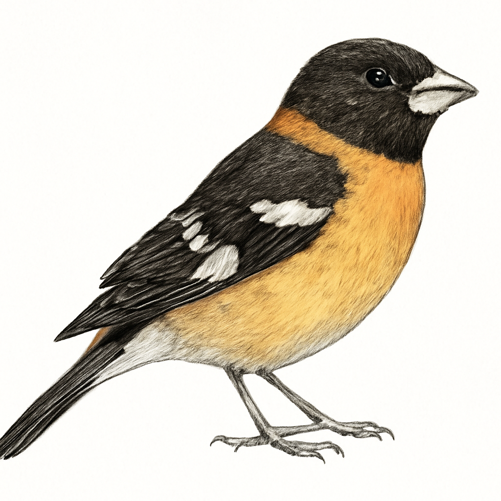 Illustrazione di Black-backed Grosbeak