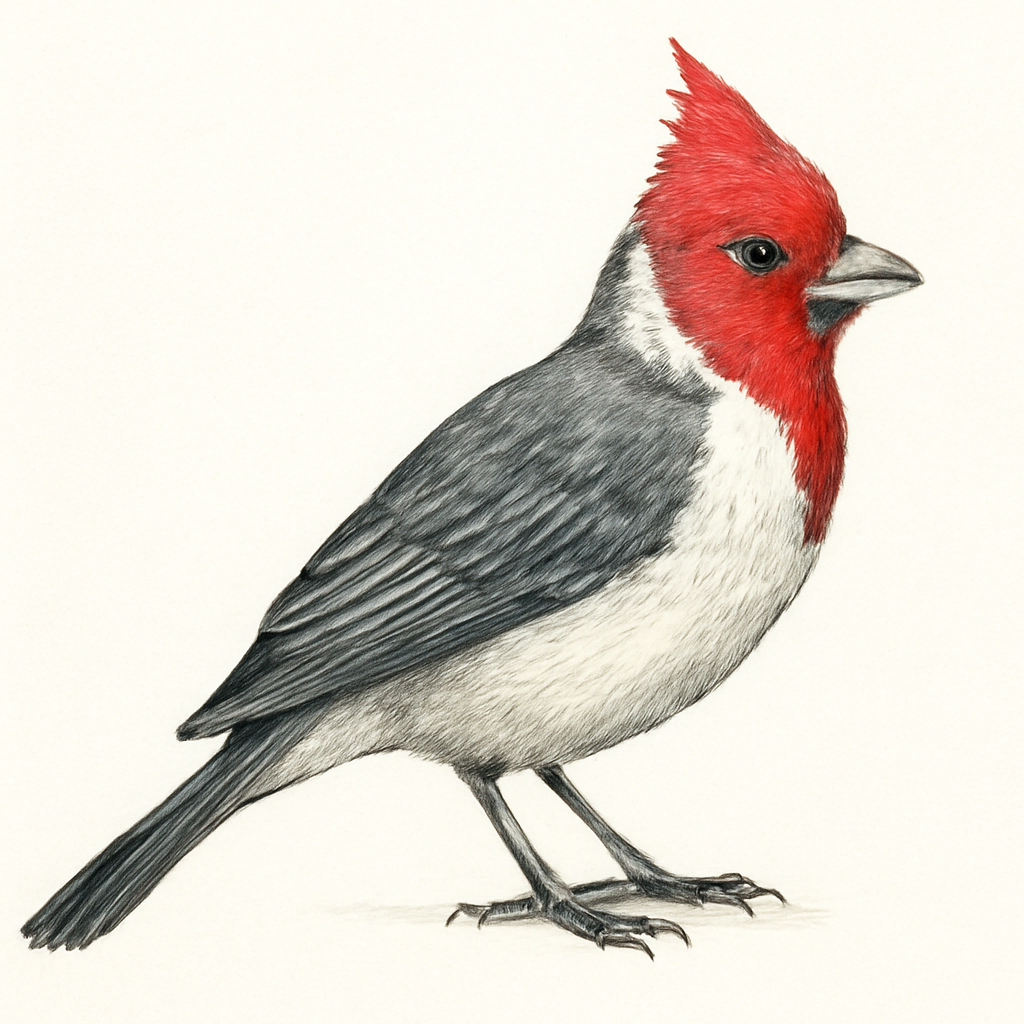 Illustrazione di Red-crested Cardinal