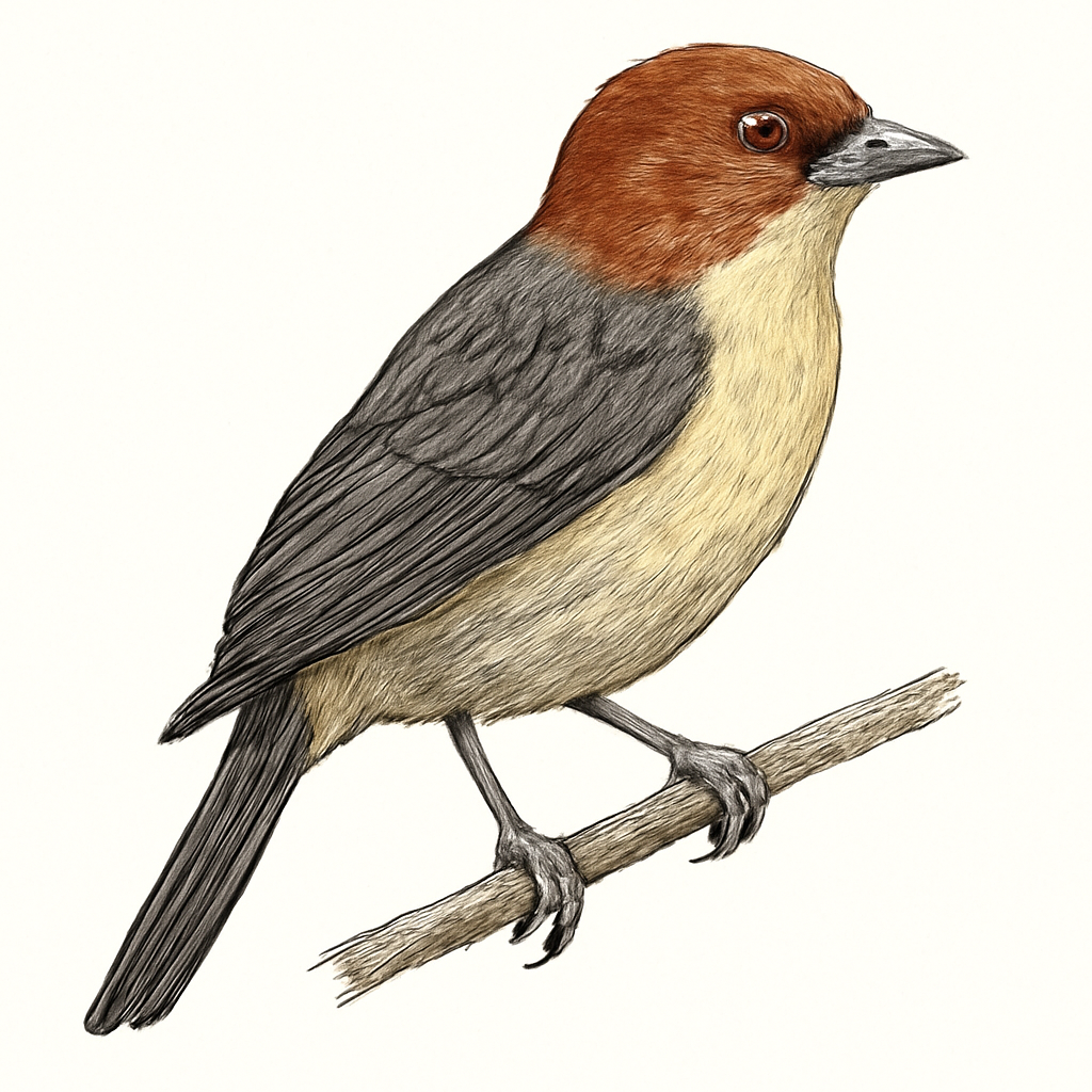 Illustration von Kastanienkopftangare