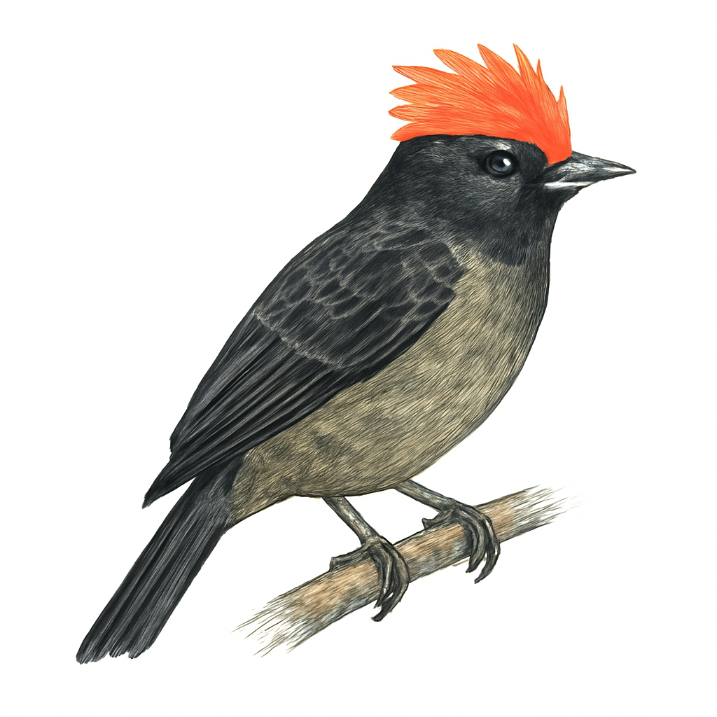 Flame-crested Tanager illustration