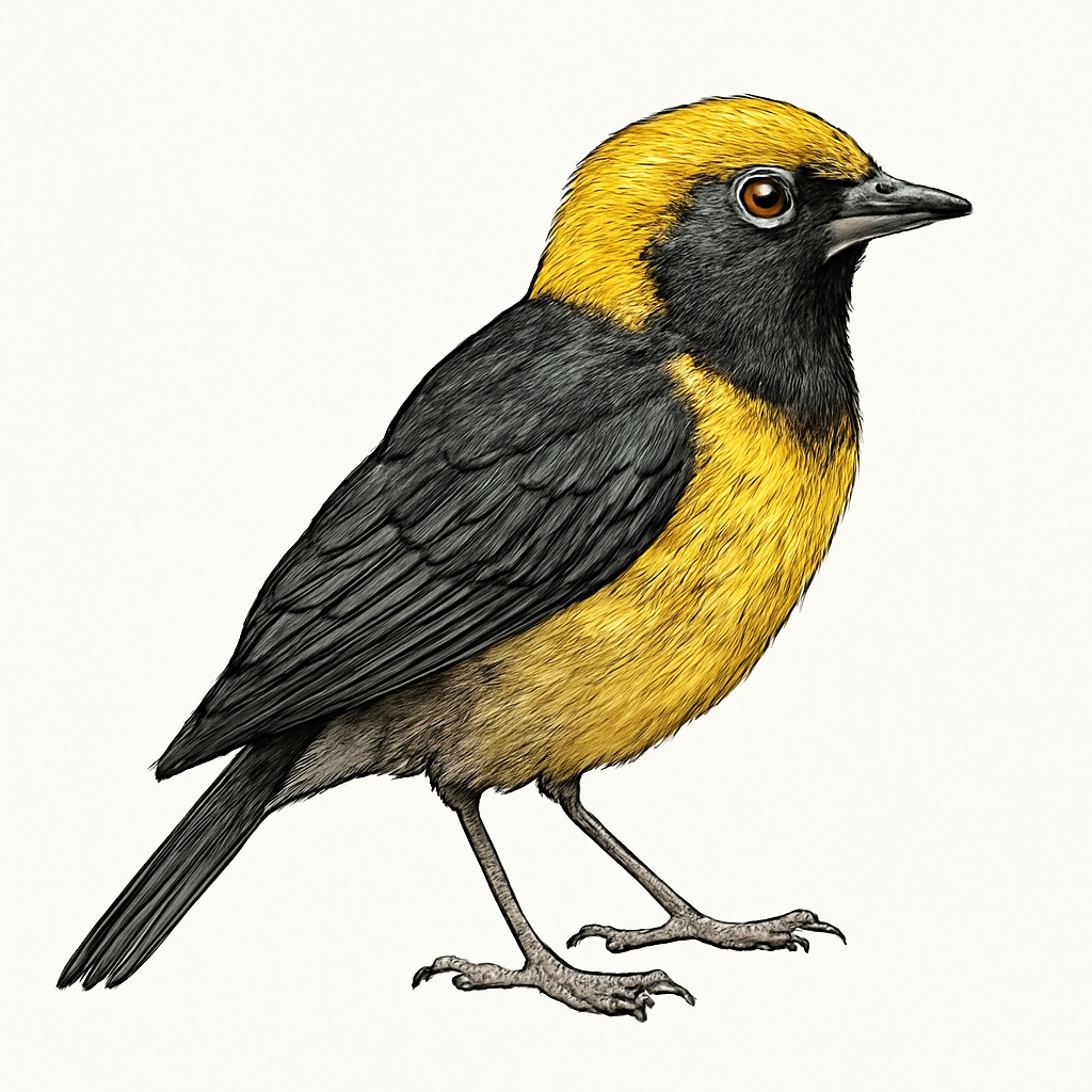 Illustration von Gelbschopf-Haubentangare