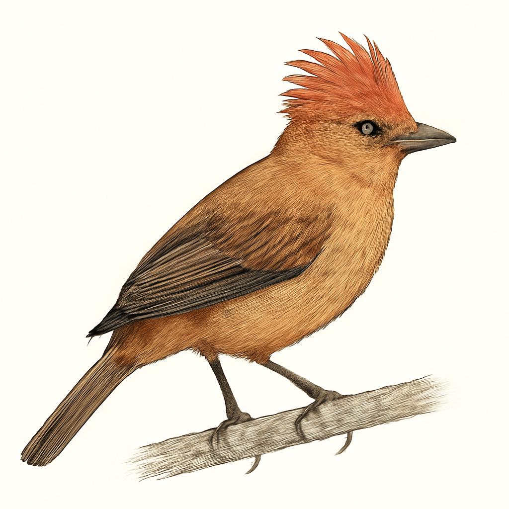 Illustrazione di Tawny-crested Tanager