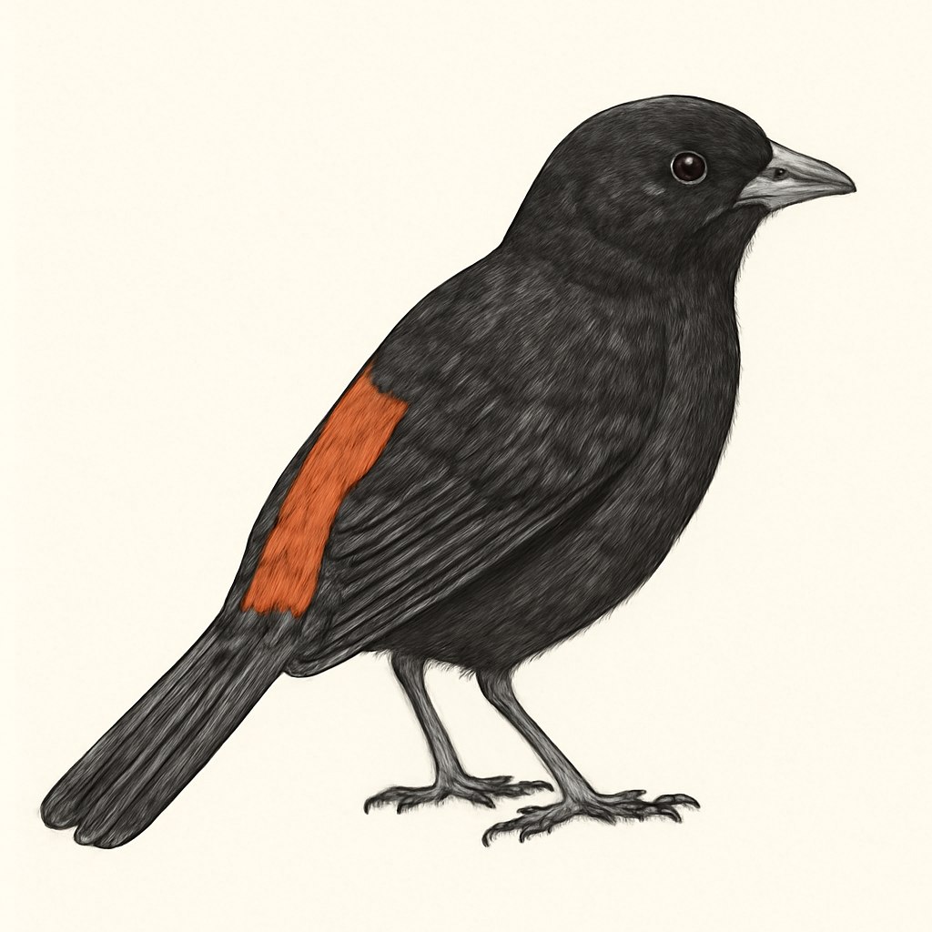 Illustration von Feuerbürzeltangare