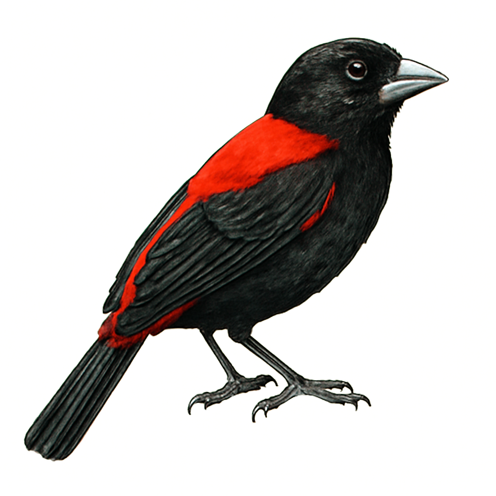 Illustration von Scharlachbauchtangare