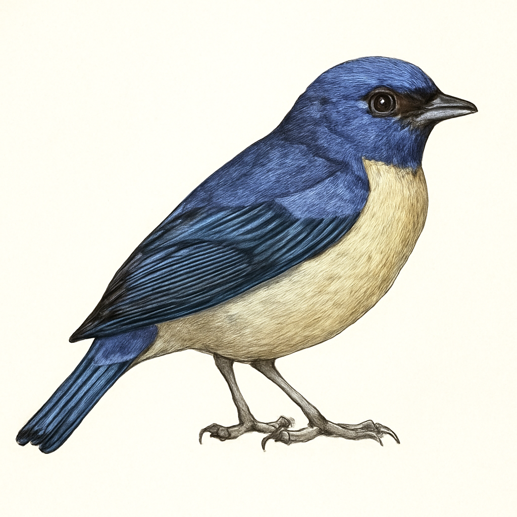 Ilustração de pipira-azul