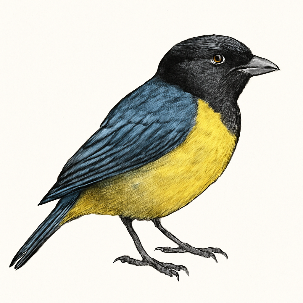 Black-cheeked Mountain Tanager illustration