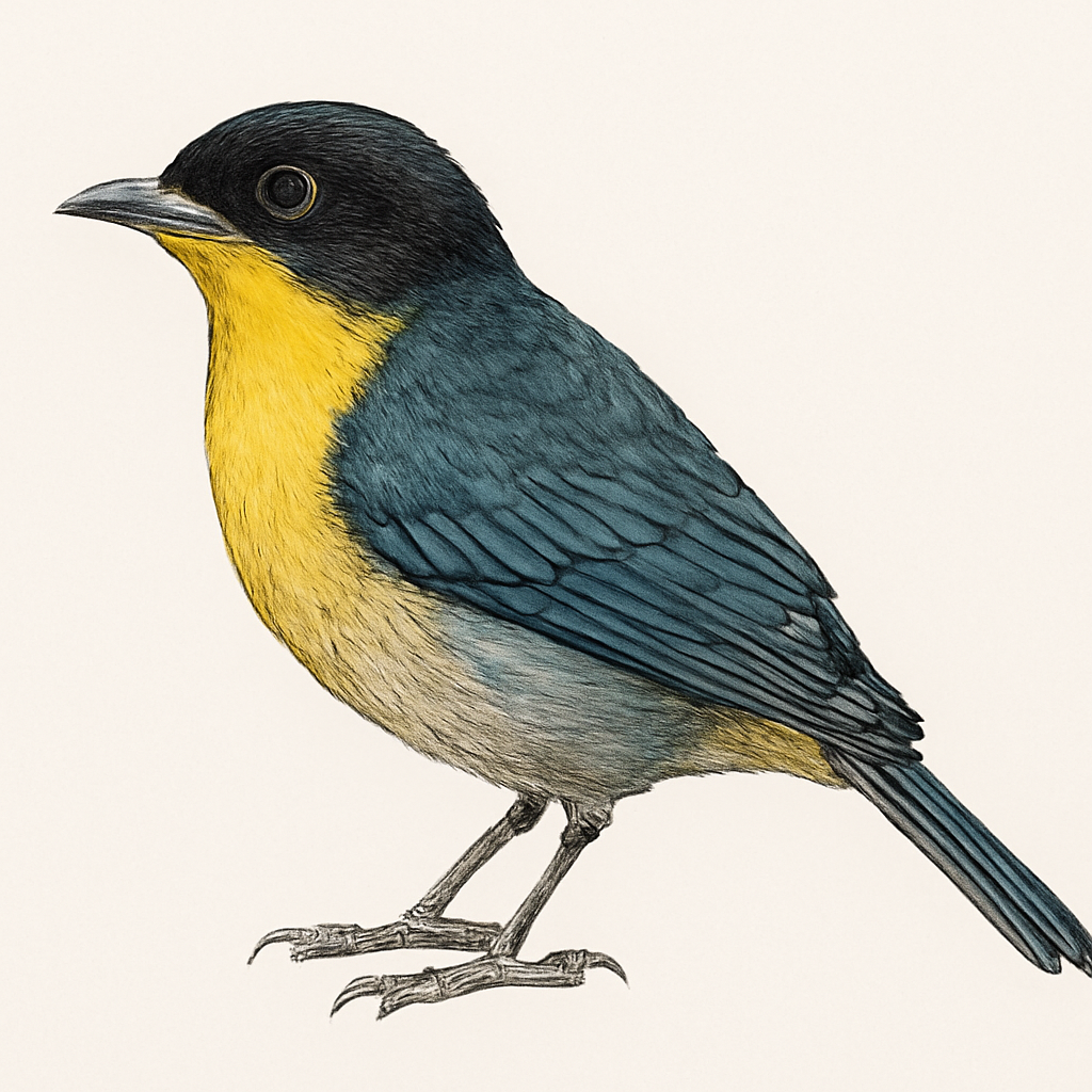 Yellow-throated Tanager illustration