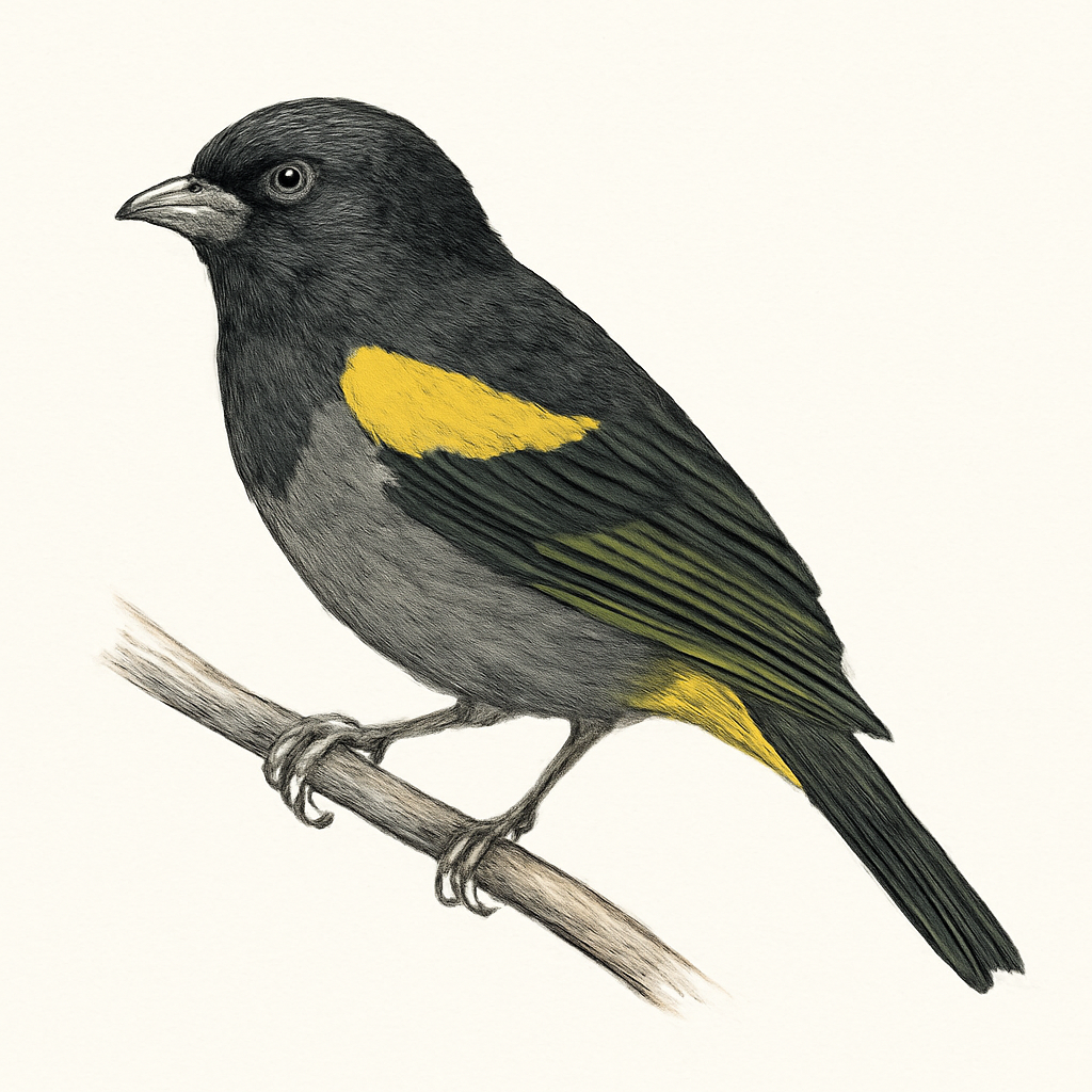 Ilustración de Tangara Aliamarilla