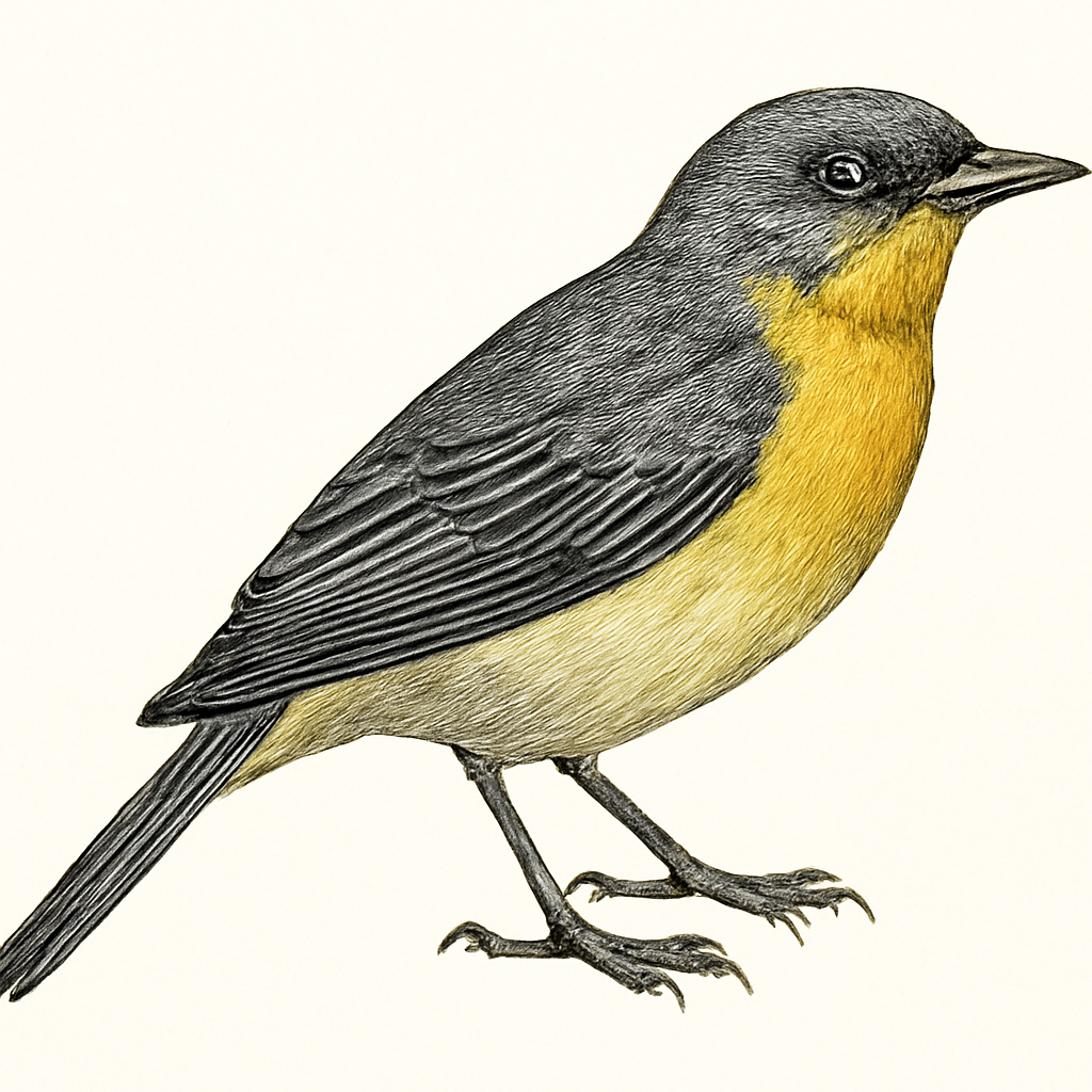 Grey-and-gold Tanager illustration