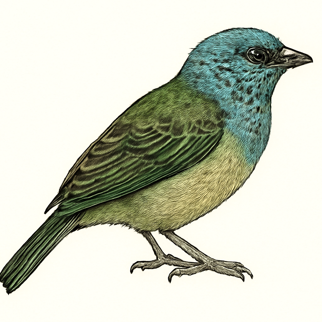 Spangle-cheeked Tanager illustration