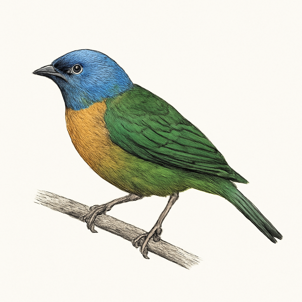 Illustration von Orangebrusttangare